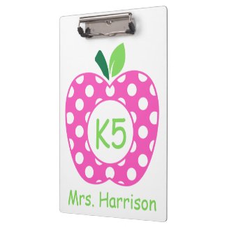 Pink and Green Teacher's Apple Personalized
