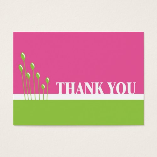 Pink and Green Thankyou Business Card Templates