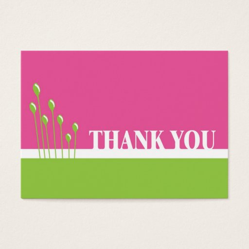 Customizable Pink and Green Thankyou Business Card Templates