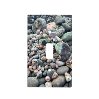 Pink and green Thompsonite pebbles Light Switch Cover