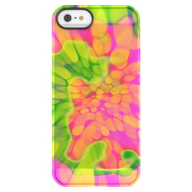 pink and green tie dye  uncommon iPhone case (Back)