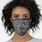 Pink and Green Tree Mask (Worn Her)