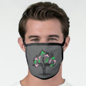 Pink and Green Tree Mask (Worn Him)
