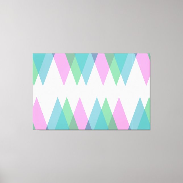 Pink and green triangles canvas print (Front)