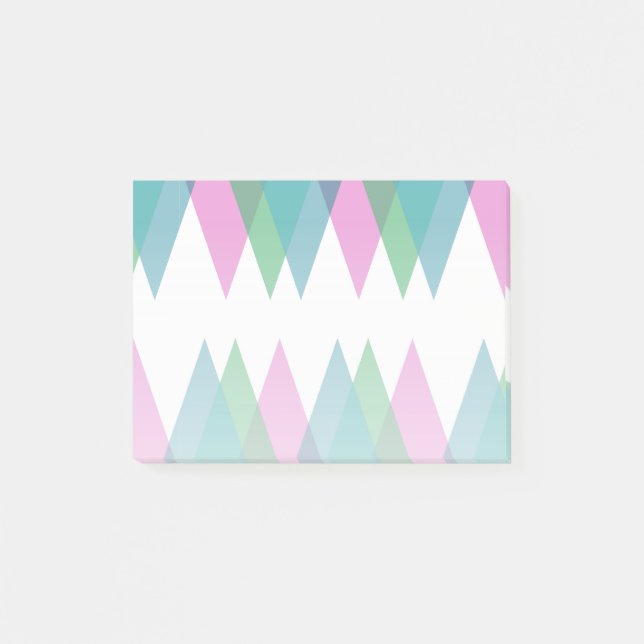 Pink and green triangles post-it notes (Front)