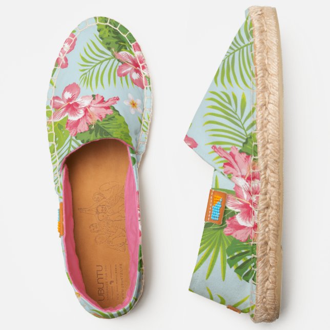 Pink and Green Tropical Palm Shoes (Side)