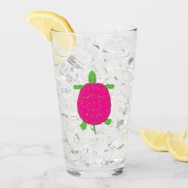 Pink and Green Turtle Glass (Front Ice)