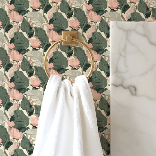 Custom Wallpaper 12 Pink And Green Vintage Floral Wallpaper