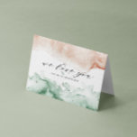 Pink And Green Watercolor Wash Happy Mother's Day Card<br><div class="desc">Watercolor wash in beautiful colors of your choice paired with an elegant script and all your information in a serif font ready for easy customization. Check out our store for more matching items from this collection.</div>