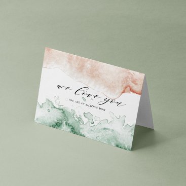 Pink And Green Watercolor Wash Happy Mother's Day Card