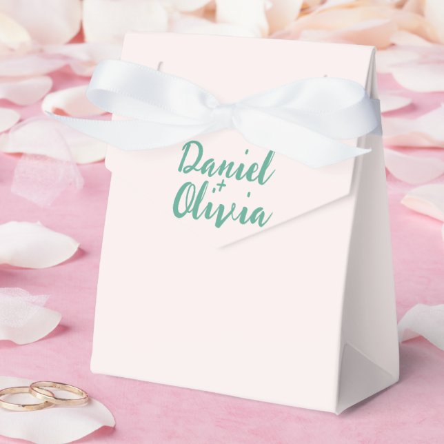 Pink and Green Wavy Wedding  Favor Boxes (Wedding)