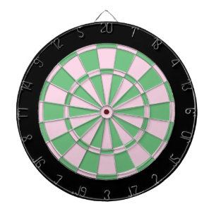 Pink And Green With Black Border Dart Board