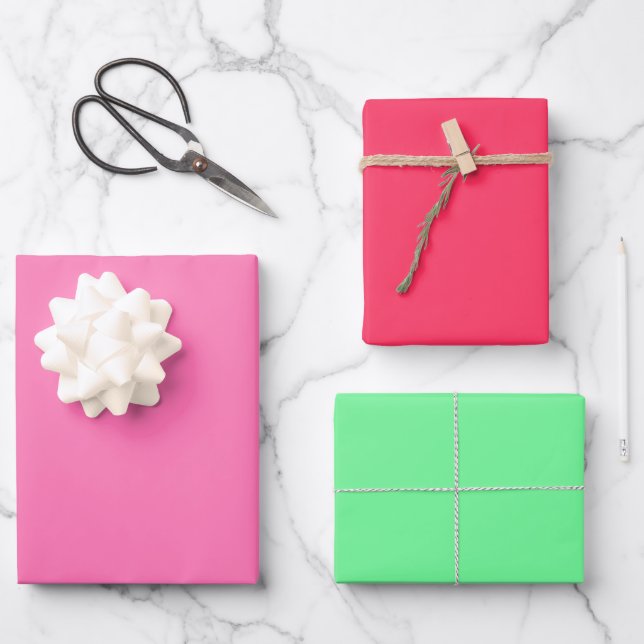 pink and Green Wrapping Paper Sheets (Front)
