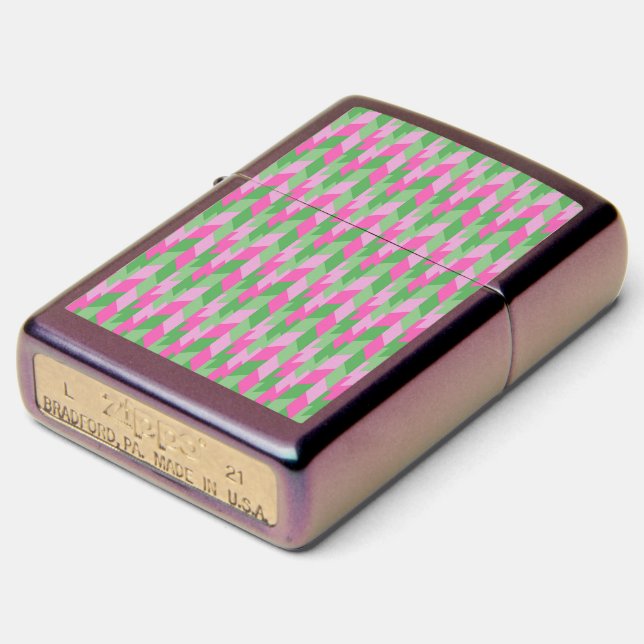 pink and green zippo lighter (Angle)