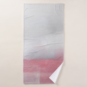 Pink and Grey Abstract Art Painting. Modern artpai Bath Towel