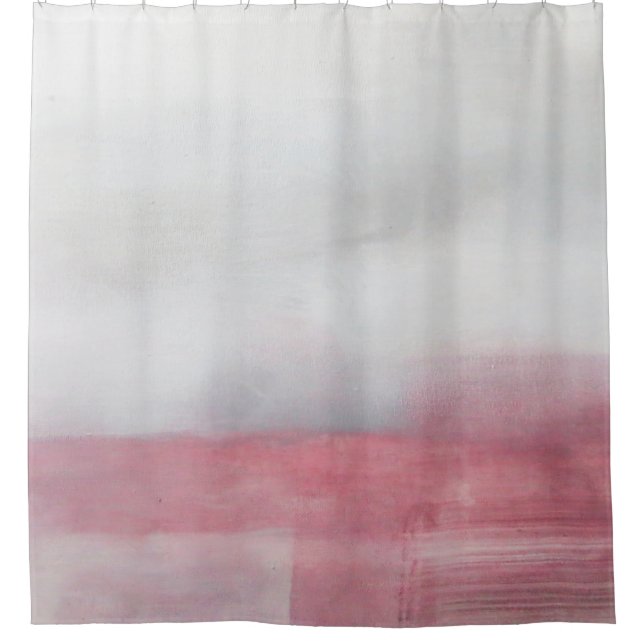 Pink and Grey Abstract Art Painting. Modern artpai Shower Curtain (Front)