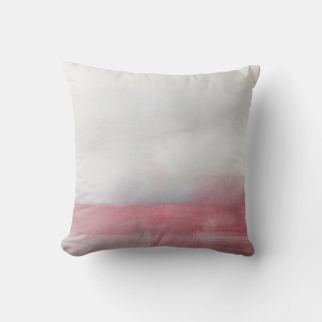 Pink and Grey Abstract Art Painting. Modern artpai Throw Pillow (Front)