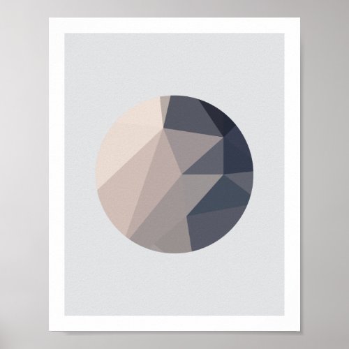 Pink and Grey Abstract Circle Poster 1