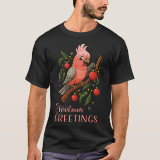 Pink and Grey Australian Galah Christmas tee