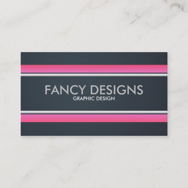 Pink and Grey Business Card (Front)