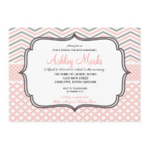 Pink and Grey Chevron Invitaiton Invitation