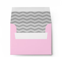 Pink and grey chevron liner envelope