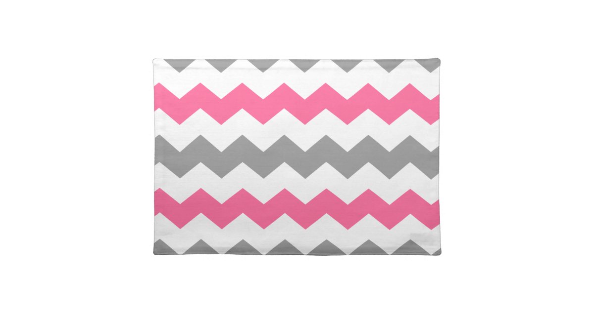 Pink and Grey Chevron Placemat