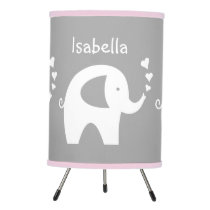 Pink and grey elephant lamp for nursery baby room