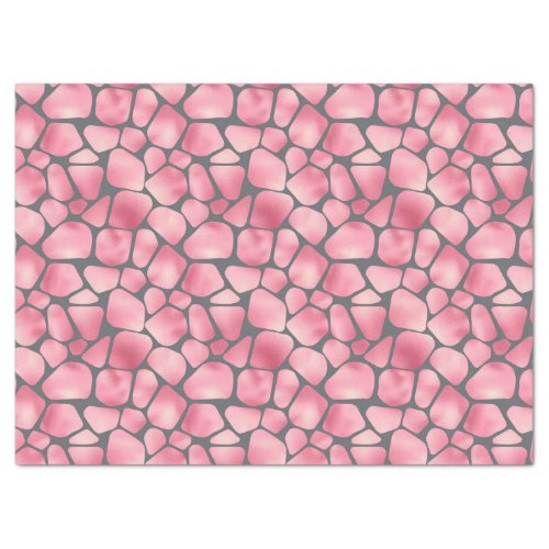 Pink and Grey Giraffe Print Decoupage Tissue Paper