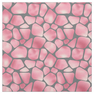 Pink and Grey Giraffe Print Fabric