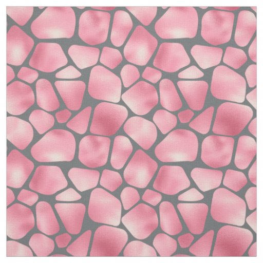 Pink and Grey Giraffe Print Fabric