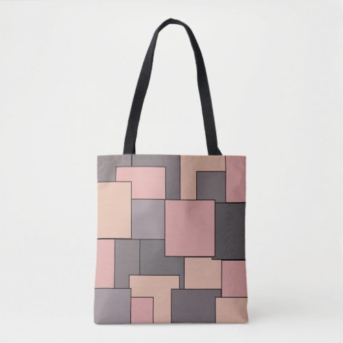 pink and grey gradient cubes tote bag