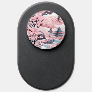 Pink and Grey Japanese Scenery MagSafe Phone Grip