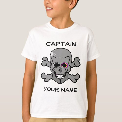 Pink and grey jolly roger T_Shirt