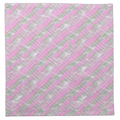 Pink and grey plaid pattern  throw pillow cloth napkin