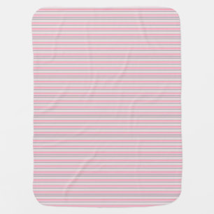 Pink and Grey stripes Baby Blanket