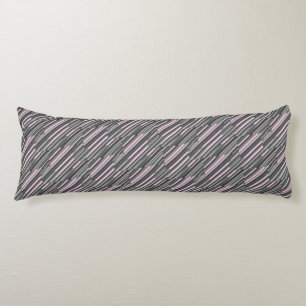 Pink and Grey Stripes Body Pillow