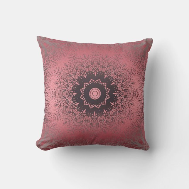 pink and grey throw pillow (Front)