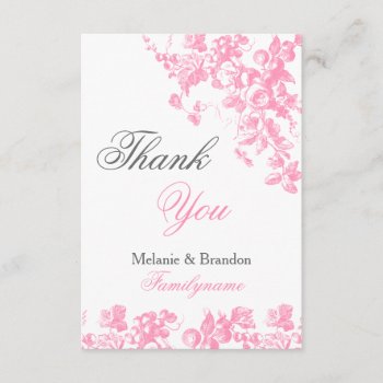 Pink And Grey Wedding Thank You Cards Wedding Set by 17Minutes at Zazzle