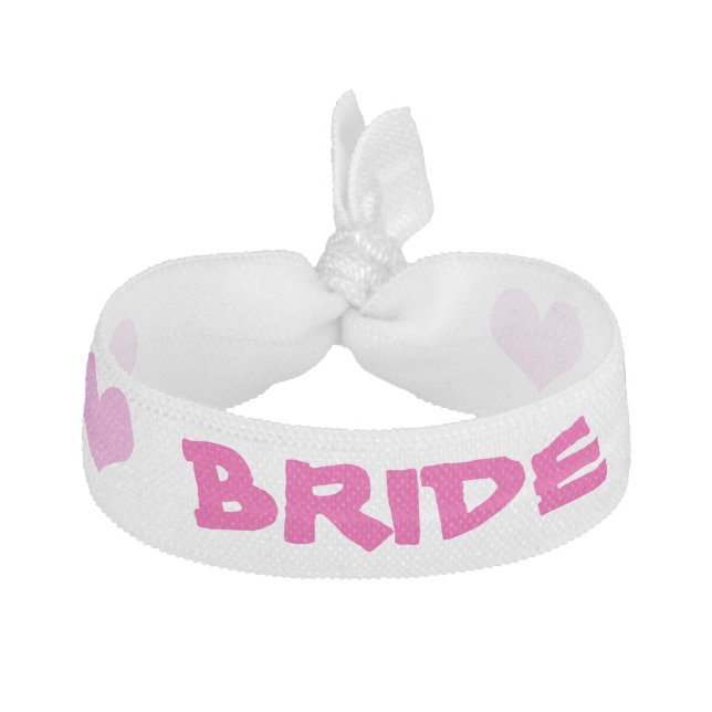 Pink and Hearts Bride Headband (Front)