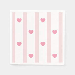 Pink and Hearts, Stripes for parties Napkins