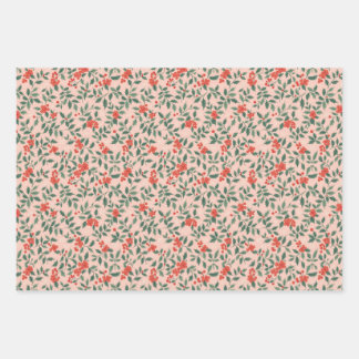 Pink and Holly Christmas Wrapping Paper