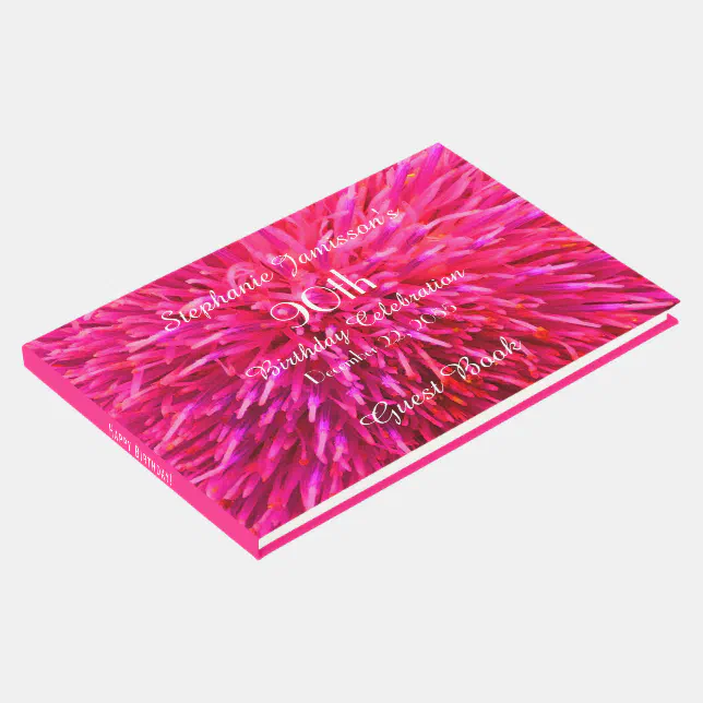 Pink and Hot Pink Birthday Party Memory/Guest Book Zazzle