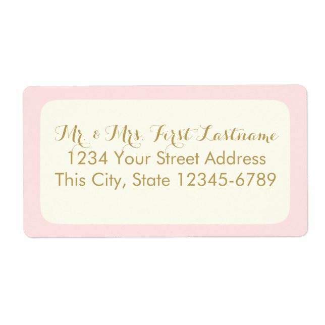 Pink and Ivory Label (Front)