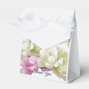 Pink and Ivory Peonies Favor Box
