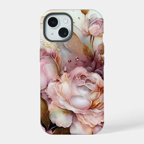 Pink and Ivory Roses  iPhone 15 Case