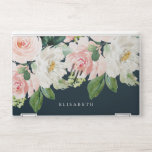 Pink And Ivory Watercolor Floral With Your Name Hp Laptop Skin at Zazzle