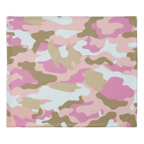 Pink And Khaki Camo Duvet Cover