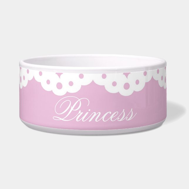 Pink and Lace Pet Bowl (Front)