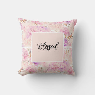 Pink and lavender carnations,  throw pillow